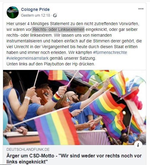 ColognePride 2020: Nur in der Mitte ist’s bequem